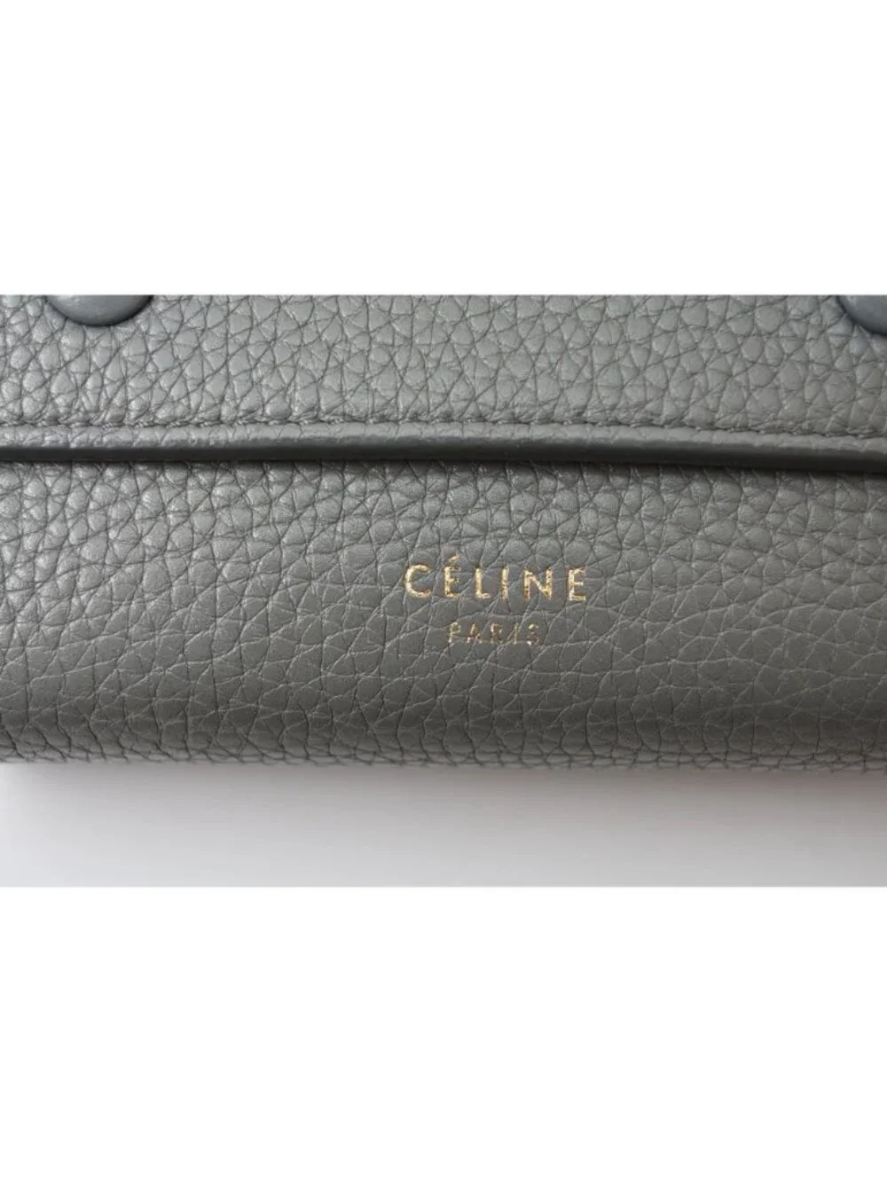 Celine Wallet Mini Small Folded Multi Function Trifold Gray Light Blue Leather